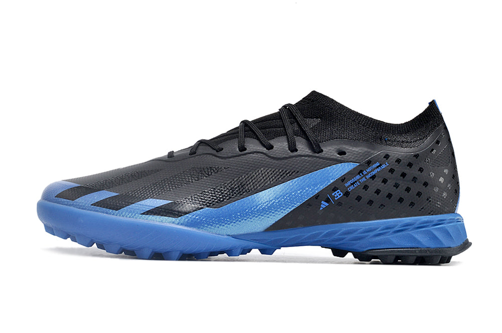 Chuteira Society X Crazyfast.1 TF Preta e Azul