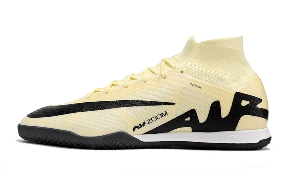 Chuteira Futsal Air Zoom Mercurial Superfly 9 Elite IC Bege e Preta