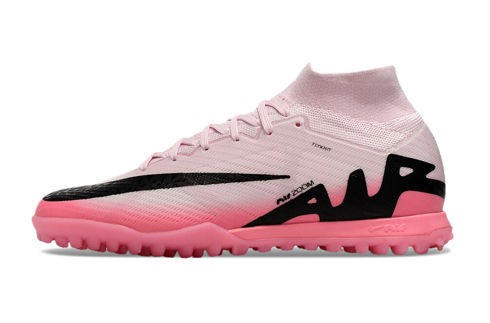 Chuteira Society Air Zoom Mercurial Superfly 9 Elite TF Rosa e Preto