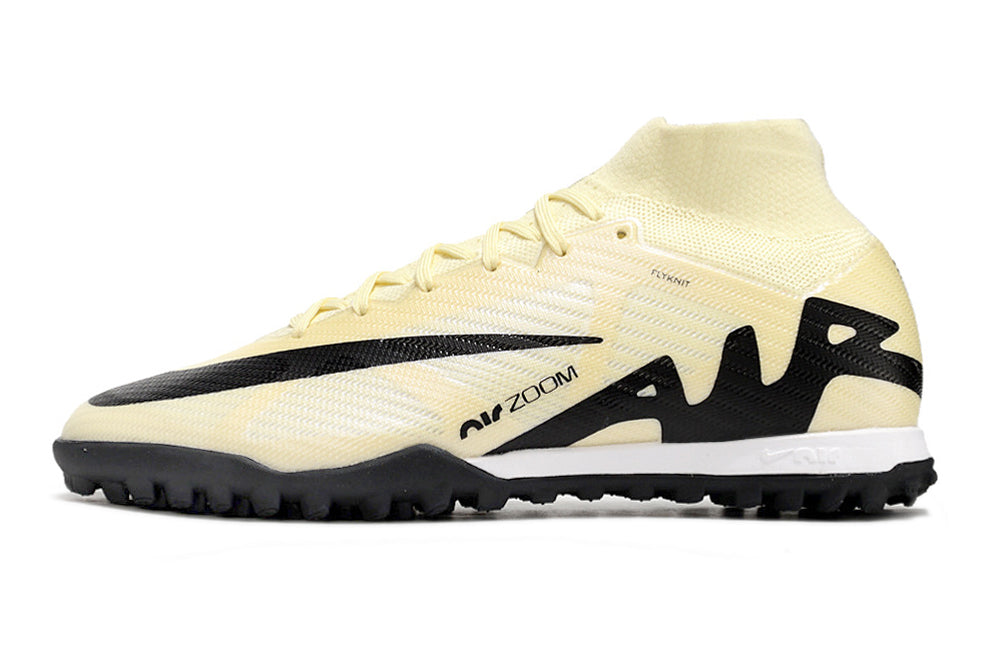 Chuteira Society Air Zoom Mercurial Superfly 9 Elite TF Bege e Preta