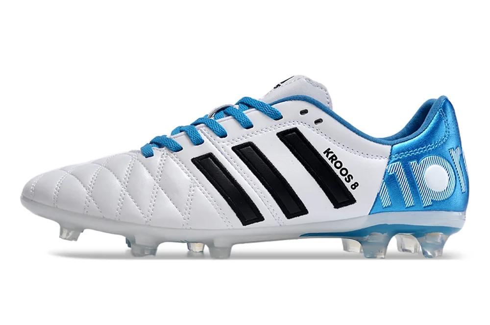 Chuteira Campo AdiPure 11 Pro FG Branca e Azul