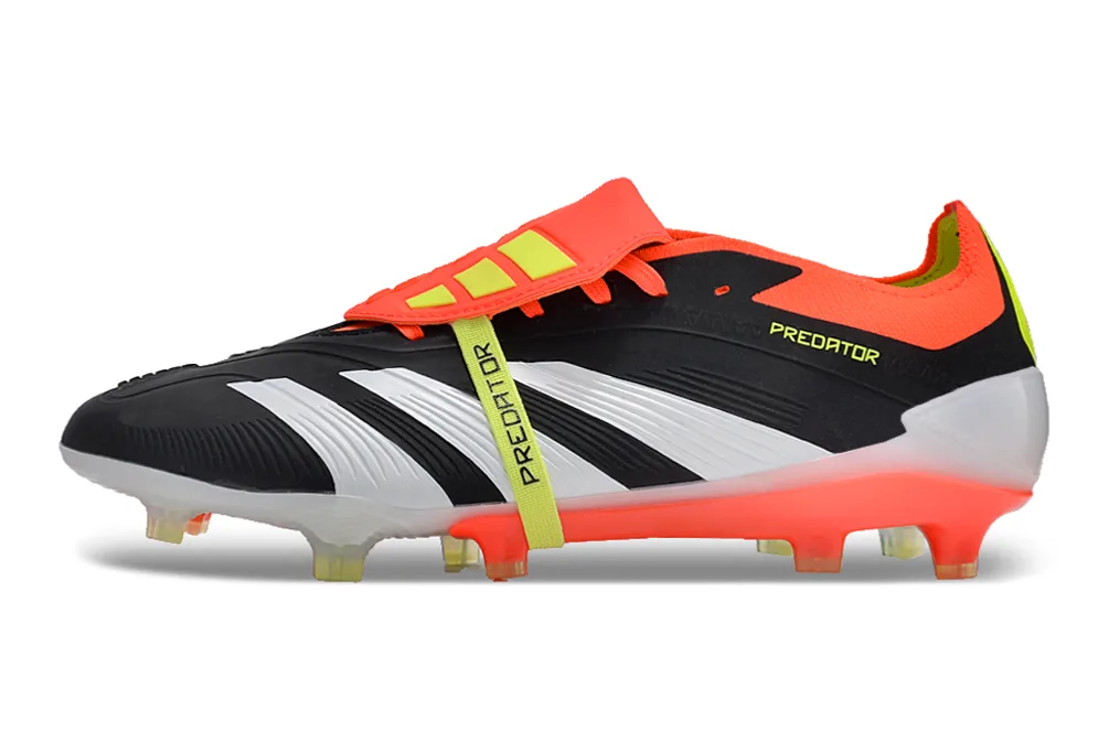 Chuteira Campo Predator FT 30 Elite FG Preta, Laranja e Branco