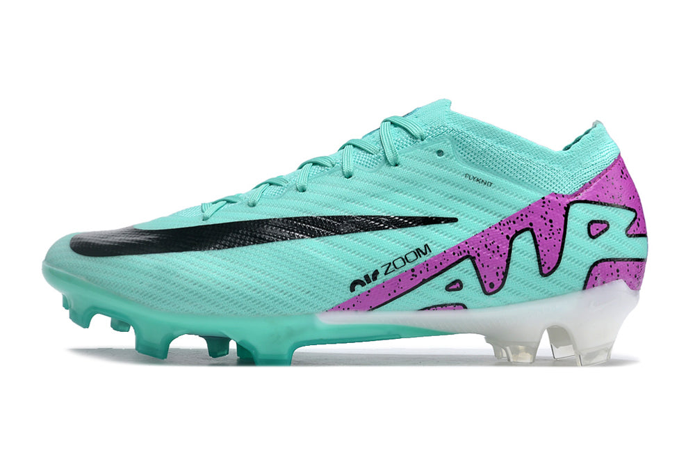 Chuteira Campo Air Zoom Mercurial Vapor 15 Elite FG Verde e Roxa