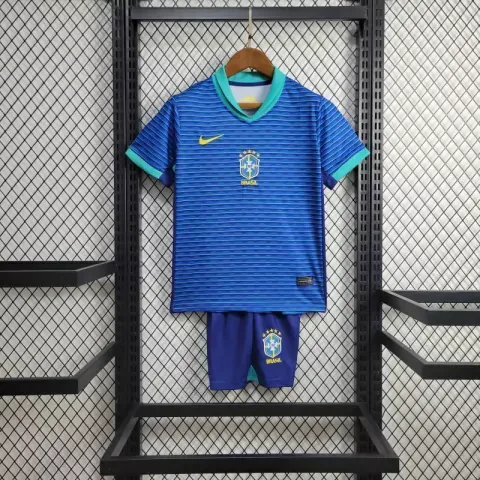 Kit Infantil Seleção Brasil Away 24/25 Nike - Azul
