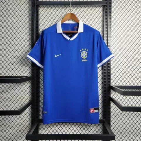 Camisa Retrô Brasil Away 1997 Nike - Azul - Torcedor