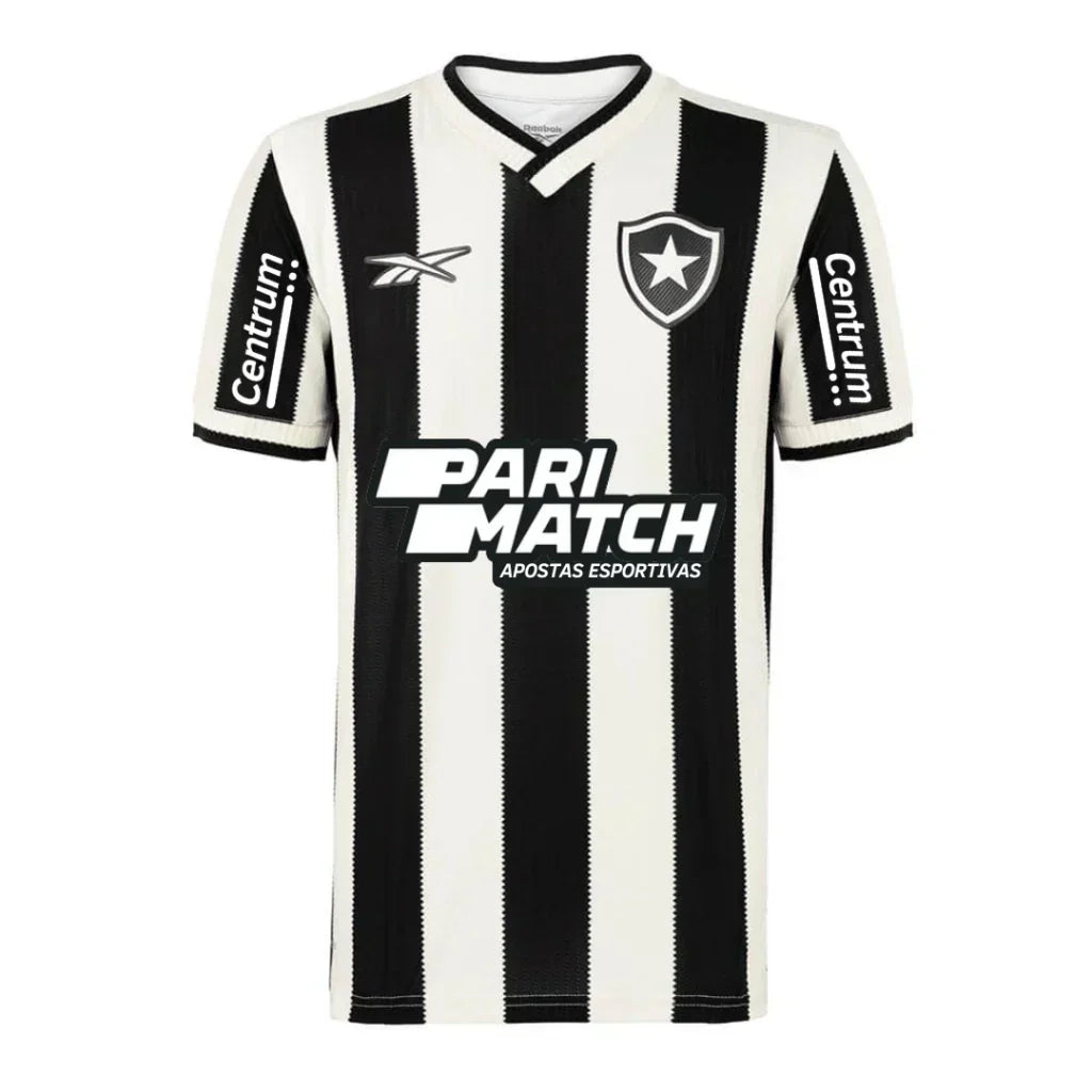 Camisa Botafogo Home 24/25 - Preta e Branca - C/ Patrocínio - Torcedor