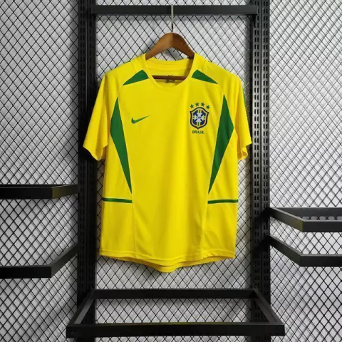 Camisa Retrô Brasil 2002 Home Nike - Amarela - Torcedor