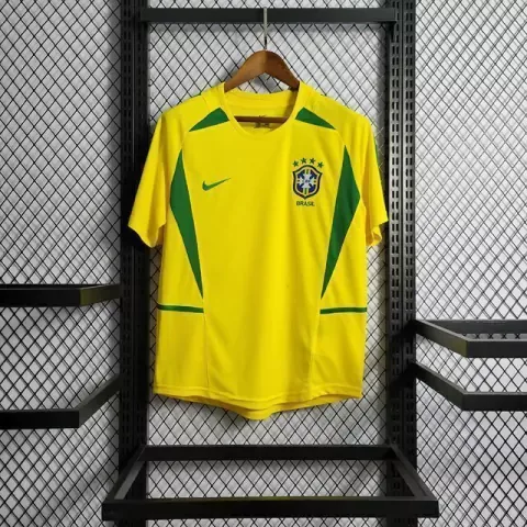 Camisa Retrô Brasil 2002 Home Nike - Amarela - Torcedor