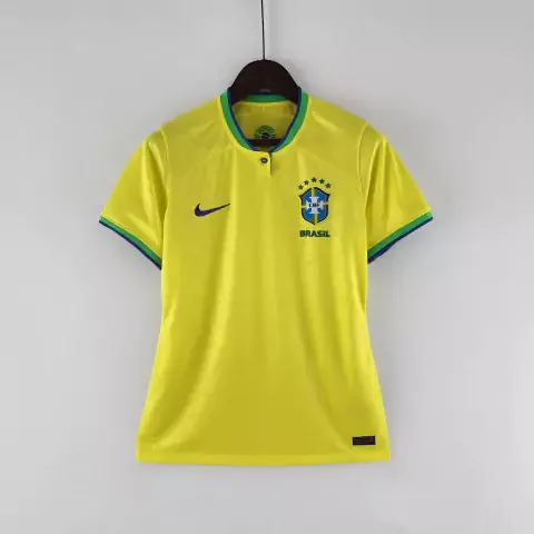 Camisa Seleção Brasil 2022 Feminina Baby Look - Amarela - Torcedor