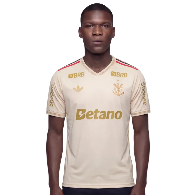 Camisa Flamengo Third 25/26 - Creme C/ Patrocínio - Torcedor